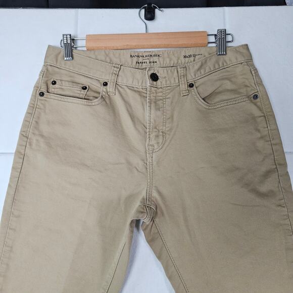 Banana Republic Traveler Mens Jeans Athletic Fit Khaki 2020 30 x 30 - Picture 2 of 7